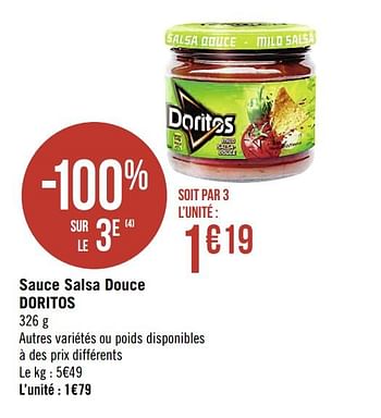 Promoties Sauce salsa douce doritos - Doritos - Geldig van 03/08/2020 tot 16/08/2020 bij Géant Casino