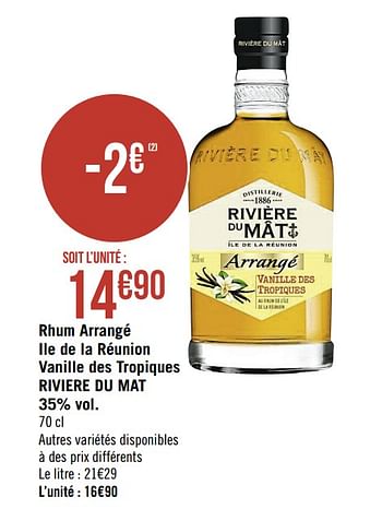 Rhum arrangé vanille des tropiques RIVIERE DU MAT