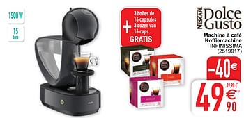 Promotions Krups machine à café koffiemachine infinissima - Krups - Valide de 11/08/2020 à 24/08/2020 chez Cora