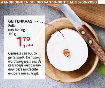 Promoties Geitenkaas polle met honing - Huismerk - Alvo - Geldig van 12/08/2020 tot 25/08/2020 bij Alvo