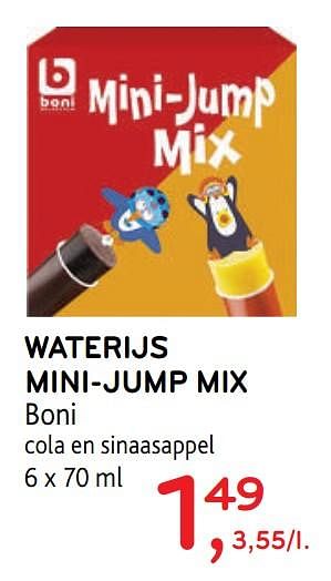 Promoties Waterijs mini-jump mix boni cola en sinaasappel - Boni - Geldig van 12/08/2020 tot 25/08/2020 bij Alvo