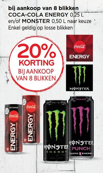 Promoties Coca-cola energy 20% korting bij aankoop van 8 blikken - Coca Cola - Geldig van 12/08/2020 tot 25/08/2020 bij Alvo
