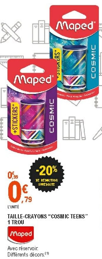 Maped Taille Crayons Cosmic Teens 1 Trou En Promotion Chez E Leclerc