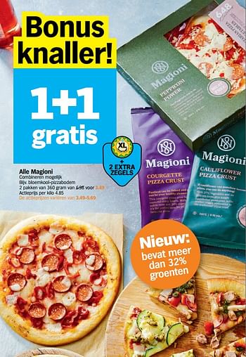 Promoties Alle magioni bloemkool-pizzabodem - Huismerk - Albert Heijn - Geldig van 10/08/2020 tot 16/08/2020 bij Albert Heijn