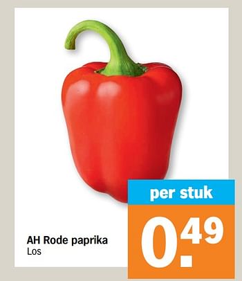 Promoties Ah rode paprika - Huismerk - Albert Heijn - Geldig van 10/08/2020 tot 16/08/2020 bij Albert Heijn