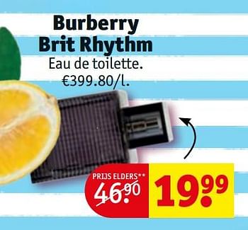 Promoties Burberry brit rhythm edt - Burberry - Geldig van 11/08/2020 tot 16/08/2020 bij Kruidvat