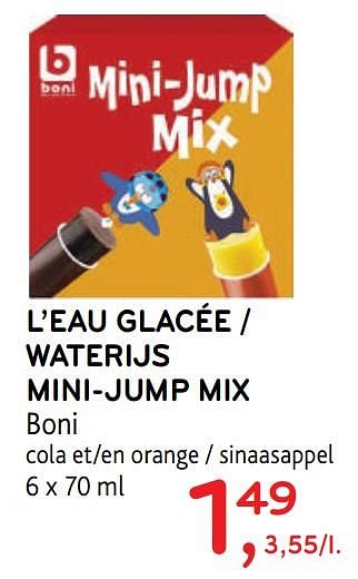 Promotions L`eau glacée mini-jump mix boni - Boni - Valide de 12/08/2020 à 25/08/2020 chez Alvo