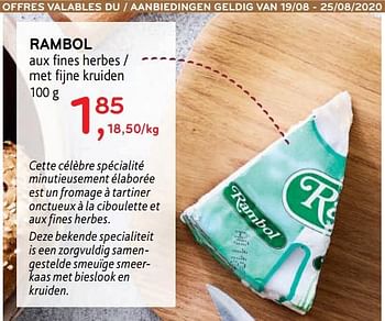 Promoties Rambol aux fines herbes - Rambol - Geldig van 12/08/2020 tot 25/08/2020 bij Alvo