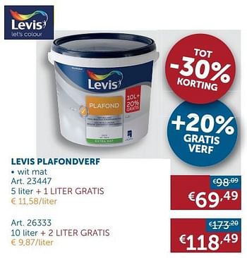 Promoties Levis plafondverf - Levis - Geldig van 18/08/2020 tot 21/09/2020 bij Zelfbouwmarkt