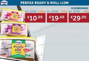 Promoties Perfax ready + roll lijm vliesbehang - Perfax - Geldig van 18/08/2020 tot 21/09/2020 bij Zelfbouwmarkt