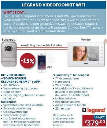 Promoties Kit videofonie + touchscreen kleurenscherm 7`` + app - Huismerk - Zelfbouwmarkt - Geldig van 18/08/2020 tot 21/09/2020 bij Zelfbouwmarkt