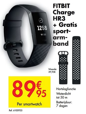 Promoties Fitbit charge hr3 + gratis sportarmband - Fitbit - Geldig van 12/08/2020 tot 24/08/2020 bij Carrefour