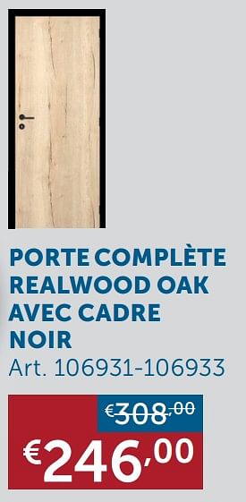 Promotions Porte complète realwood oak avec cadre noir - Produit maison - Zelfbouwmarkt - Valide de 18/08/2020 à 21/09/2020 chez Zelfbouwmarkt