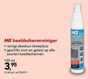 Promoties Hg beeldschermreiniger - HG - Geldig van 12/08/2020 tot 23/08/2020 bij Hubo