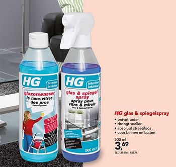 Promoties Hg glas + spiegelspray - HG - Geldig van 12/08/2020 tot 23/08/2020 bij Hubo