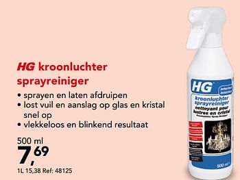 Promoties Hg kroonluchter sprayreiniger - HG - Geldig van 12/08/2020 tot 23/08/2020 bij Hubo