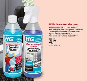 Promotions Hg le lave-vitres des pros - HG - Valide de 12/08/2020 à 23/08/2020 chez Hubo