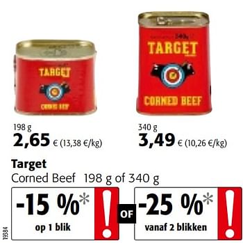 Promoties Target corned beef - Target - Geldig van 12/08/2020 tot 25/08/2020 bij Colruyt