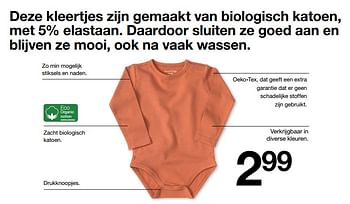 Promoties Deze kleertjes zijn gemaakt van biologisch katoen - Huismerk - Zeeman  - Geldig van 11/08/2020 tot 31/12/2020 bij Zeeman