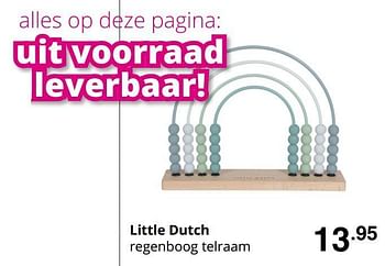 Promotions Little dutch regenboog telraam - Little Dutch - Valide de 16/08/2020 à 22/08/2020 chez Baby & Tiener Megastore