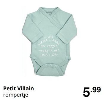 Promoties Petit villain rompertje - Petit Villain - Geldig van 16/08/2020 tot 22/08/2020 bij Baby & Tiener Megastore