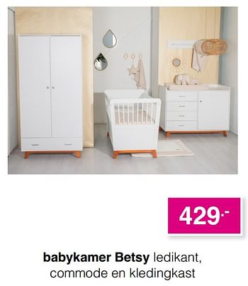 Promoties Babykamer betsy ledikant - Huismerk - Baby & Tiener Megastore - Geldig van 16/08/2020 tot 22/08/2020 bij Baby & Tiener Megastore