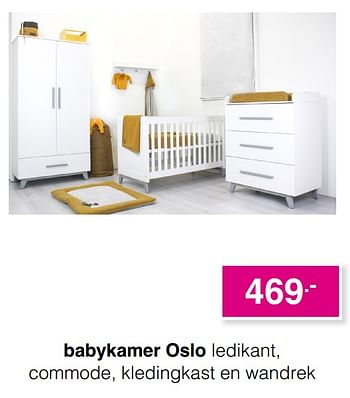 Promoties Babykamer oslo ledikant - Huismerk - Baby & Tiener Megastore - Geldig van 16/08/2020 tot 22/08/2020 bij Baby & Tiener Megastore