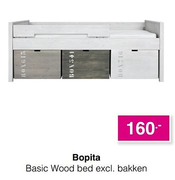 Promotions Bopita basic wood bed excl - Bopita - Valide de 16/08/2020 à 22/08/2020 chez Baby & Tiener Megastore