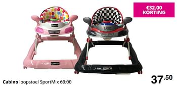 Promoties Cabino loopstoel sportmix - Cabino - Geldig van 16/08/2020 tot 22/08/2020 bij Baby & Tiener Megastore