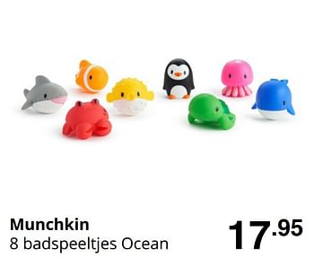 Promoties Munchkin 8 badspeeltjes ocean - Munchkin - Geldig van 16/08/2020 tot 22/08/2020 bij Baby & Tiener Megastore