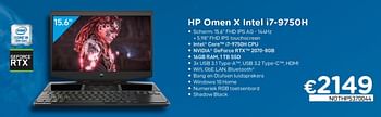 Promoties Hp omen x intel i7-9750h - HP - Geldig van 16/08/2020 tot 30/09/2020 bij Compudeals