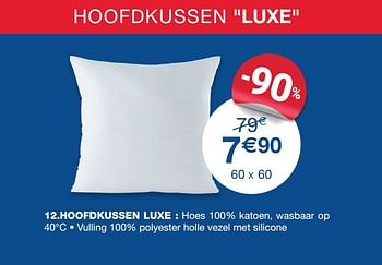 Promoties Hoofdkussen luxe - Huismerk - De Matrassenkoning - Geldig van 17/08/2020 tot 30/08/2020 bij De Matrassenkoning