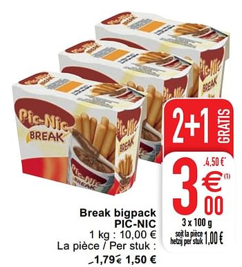 Promoties Break bigpack pic-nic - Picnic - Geldig van 18/08/2020 tot 24/08/2020 bij Cora