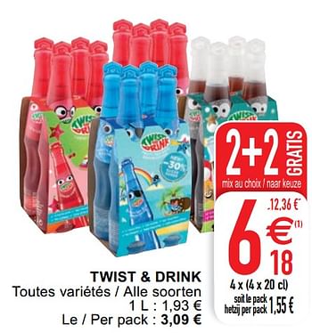 Promoties Twist + drink - Twist & Drink - Geldig van 18/08/2020 tot 24/08/2020 bij Cora