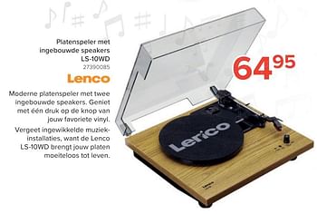 Promoties Lenco platenspeler met ingebouwde speakers - Lenco - Geldig van 17/08/2020 tot 30/09/2020 bij Euro Shop