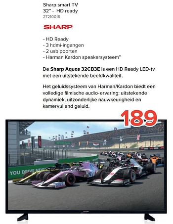 Promoties Sharp smart tv 32`` - hd ready - Sharp - Geldig van 17/08/2020 tot 30/09/2020 bij Euro Shop