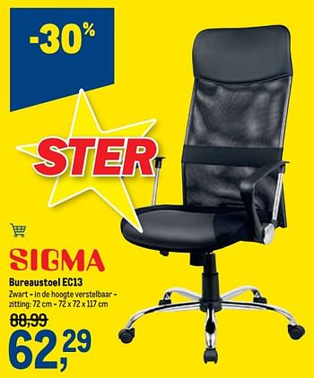 Promoties Bureaustoel ec13 - Sigma - Geldig van 26/08/2020 tot 08/09/2020 bij Makro