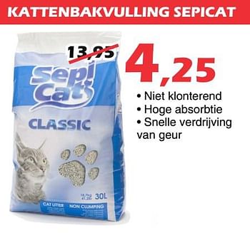 Promoties Kattenbakvulling sepicat - Sepi Cat - Geldig van 10/08/2020 tot 07/09/2020 bij Itek