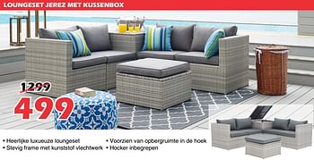 Promoties Loungeset jerez met kussenbox - Huismerk - Itek - Geldig van 10/08/2020 tot 07/09/2020 bij Itek