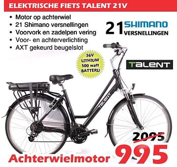 distillatie Schrijf op Verlichten Talent Elektrische fiets talent 21v - Promotie bij Itek