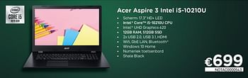 Promoties Acer aspire 3 intel i5-10210u - Acer - Geldig van 16/08/2020 tot 30/09/2020 bij Compudeals