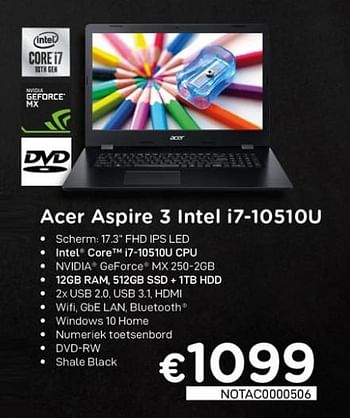 Promotions Acer aspire 3 intel i5-10510u - Acer - Valide de 16/08/2020 à 30/09/2020 chez Compudeals
