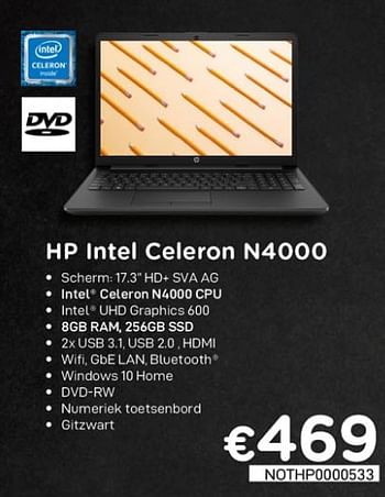 Promotions Hp intel celeron n4000 - HP - Valide de 16/08/2020 à 30/09/2020 chez Compudeals