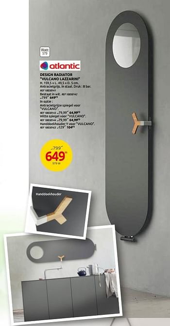 Promotions Design radiator vulcano lazzarini - Atlantic - Valide de 02/09/2020 à 14/09/2020 chez BricoPlanit
