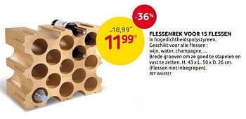 Promoties Flessenrek voor 15 flessen - Huismerk - BricoPlanit - Geldig van 02/09/2020 tot 14/09/2020 bij BricoPlanit