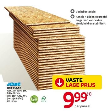 Promotions Osb-plaat - Jéwé - Valide de 02/09/2020 à 14/09/2020 chez BricoPlanit