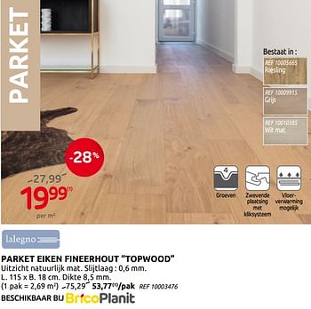 Promotions Parket eiken fineerhout topwood - Lalegno - Valide de 02/09/2020 à 14/09/2020 chez BricoPlanit