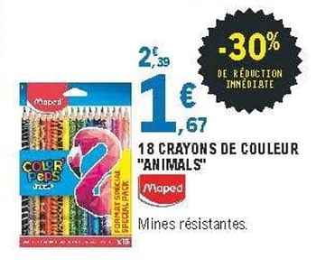 Maped 18 Crayons De Couleur Animais En Promotion Chez E Leclerc