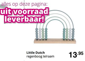 Promotions Little dutch regenboog telraam - Little Dutch - Valide de 23/08/2020 à 29/08/2020 chez Baby & Tiener Megastore