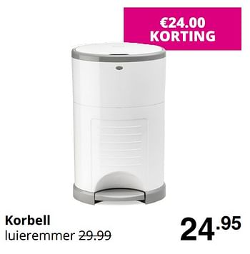 Promotions Korbell luieremmer - Korbell - Valide de 23/08/2020 à 29/08/2020 chez Baby & Tiener Megastore